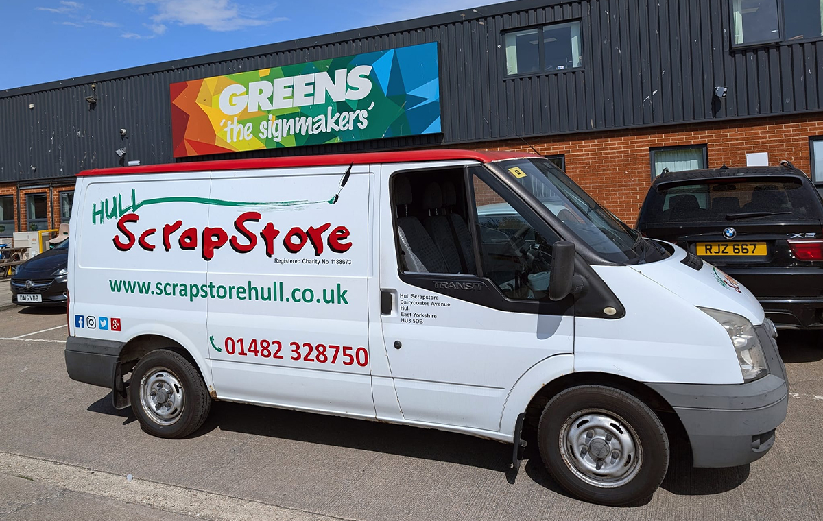 ScrapStore Hull's van collecting from Greens