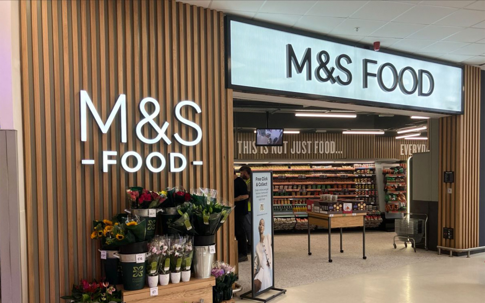 M&S food store signage