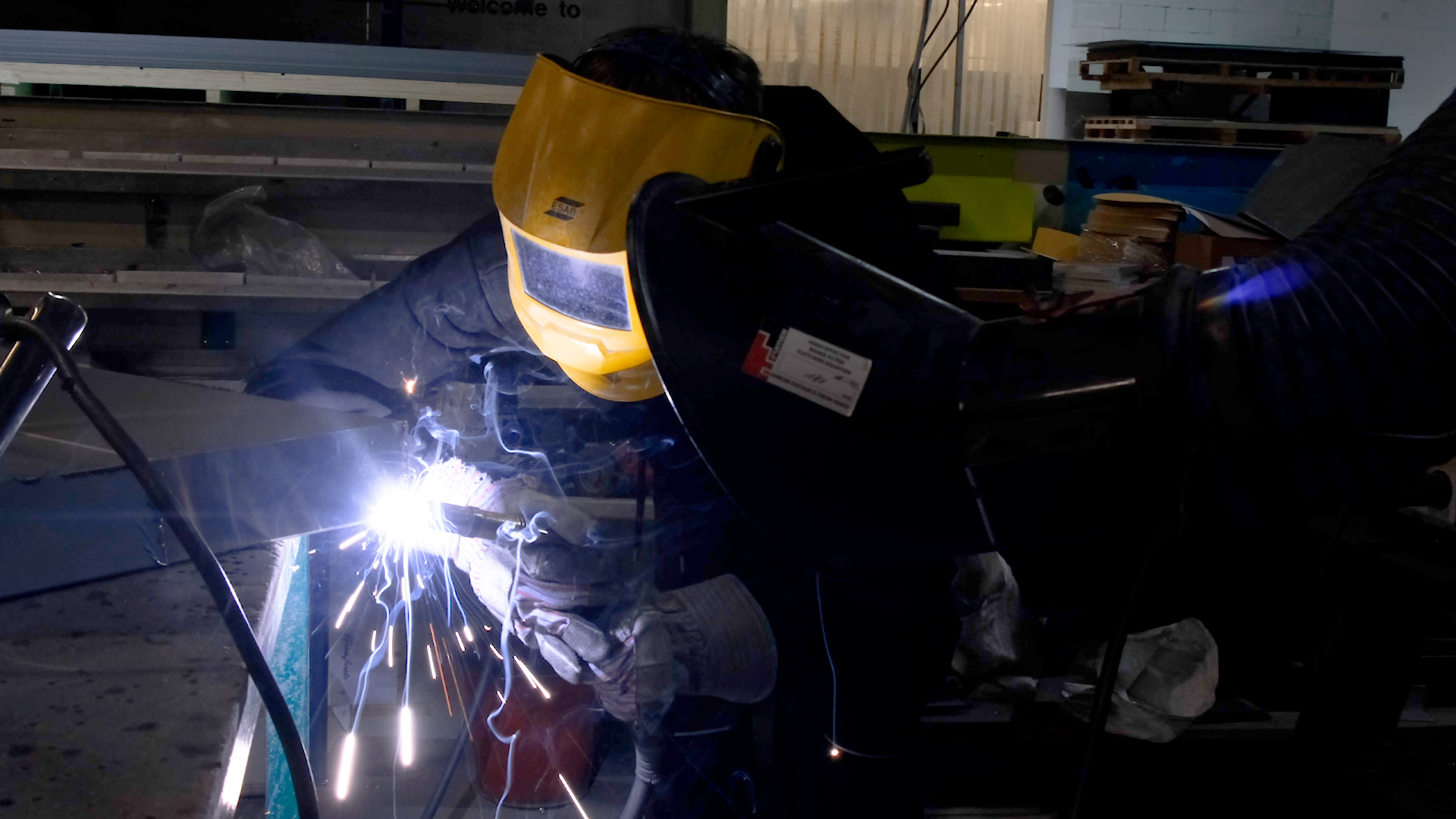 Felix working in fabrication