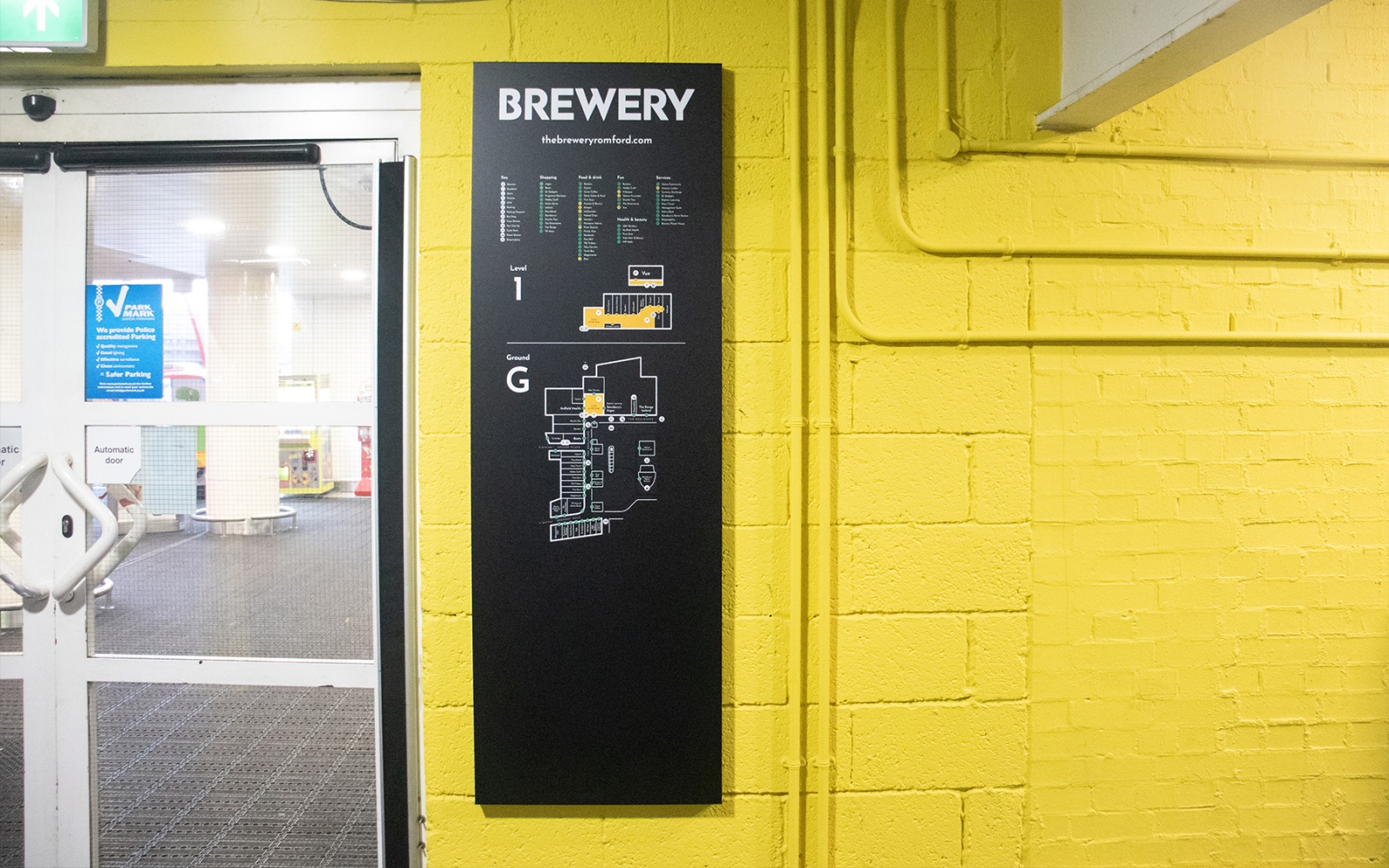 Tension frame graphics at Romford Brewery