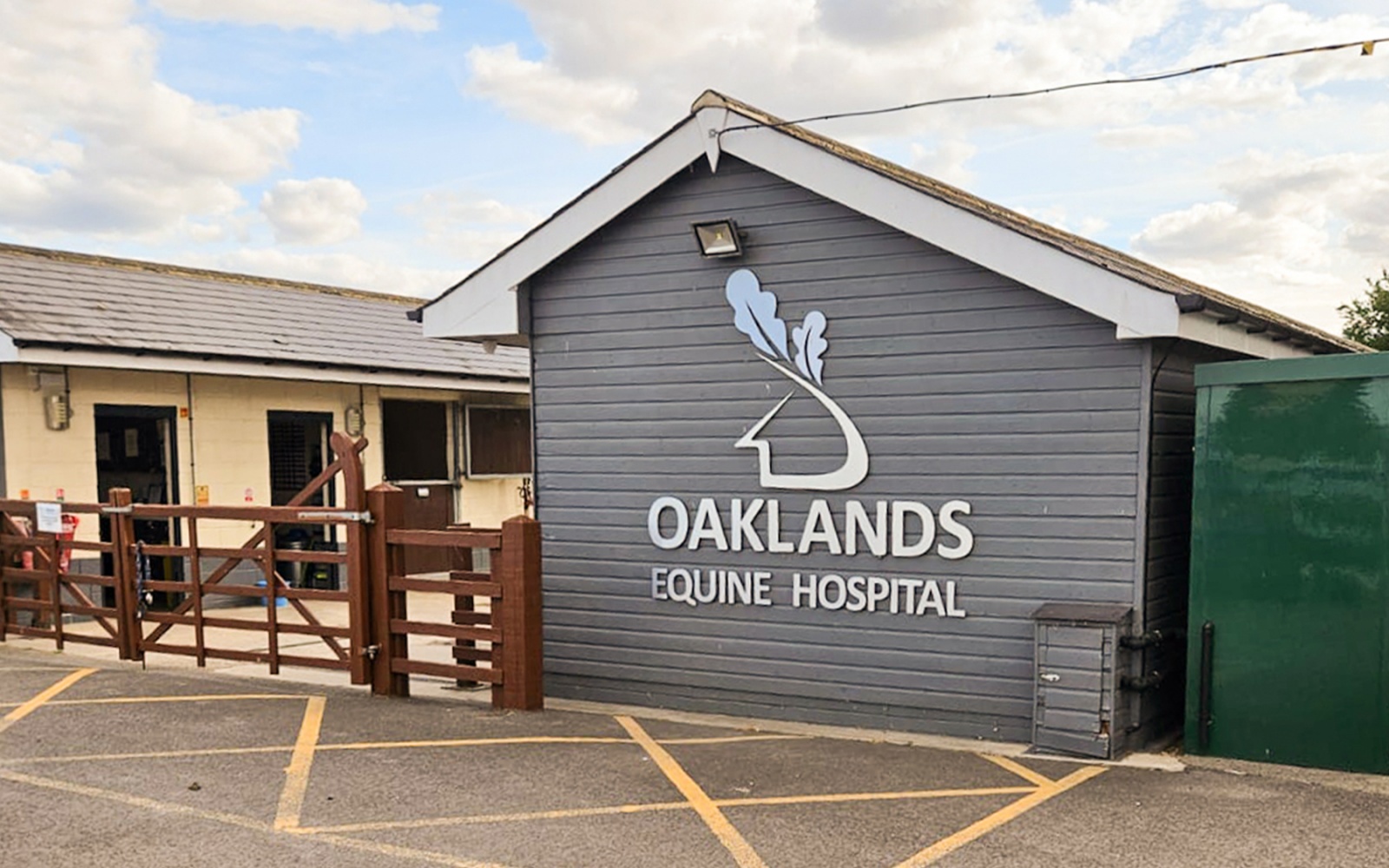 Flat cut letters on locators installed to stable