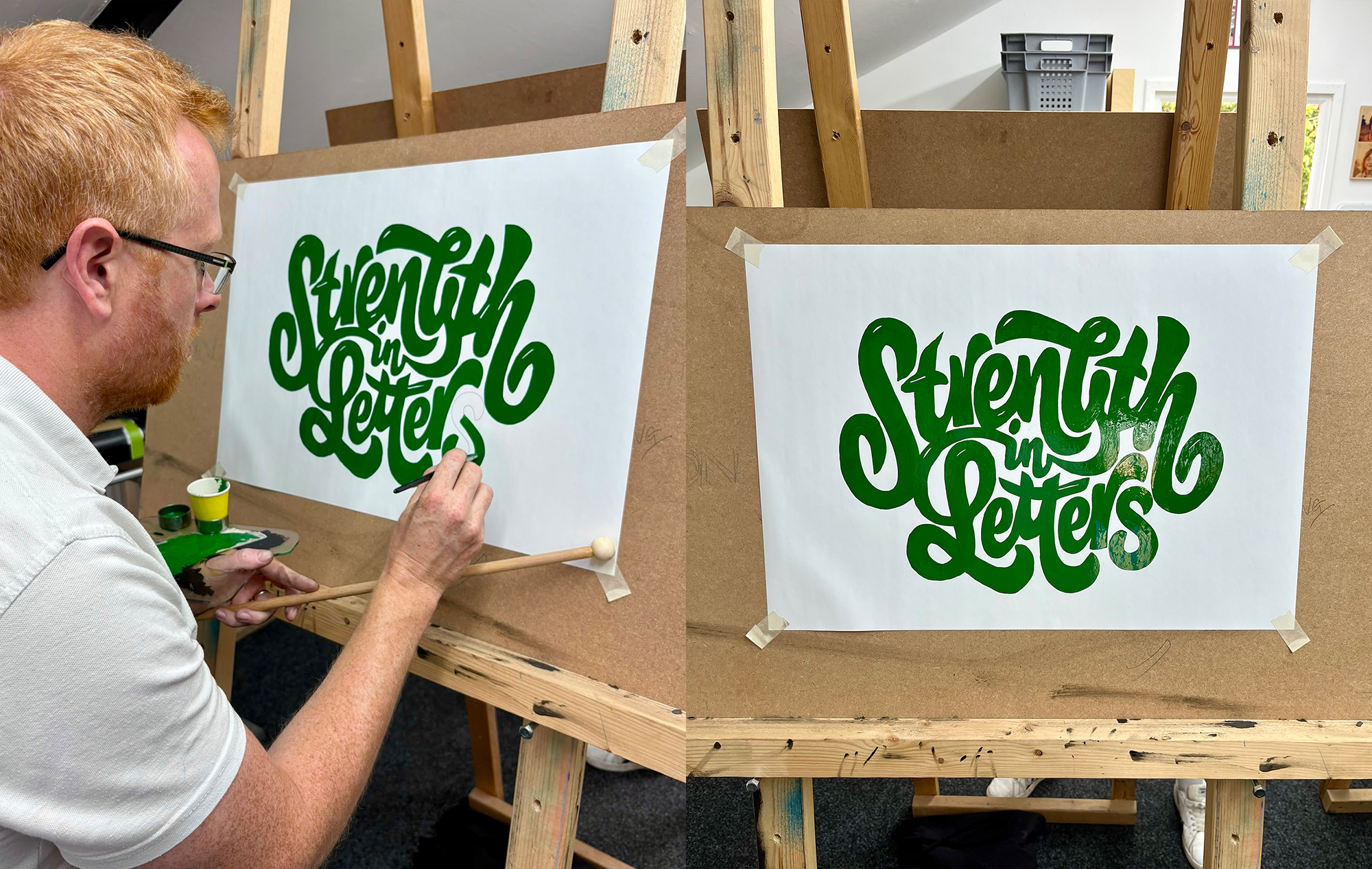 Lawrence practicing signwriting at Signmode