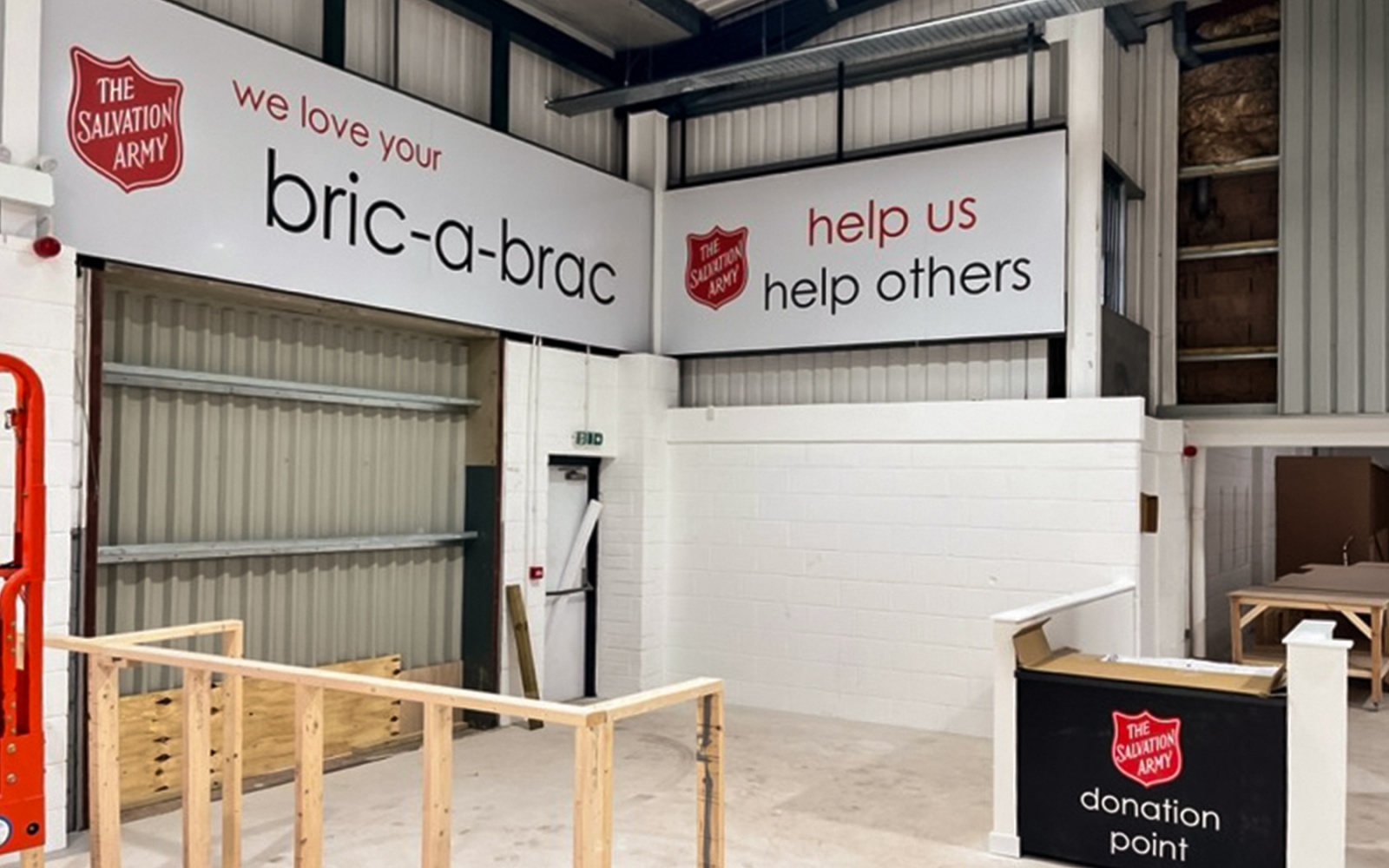 The Salvation Army Taunton interior printed graphics signage