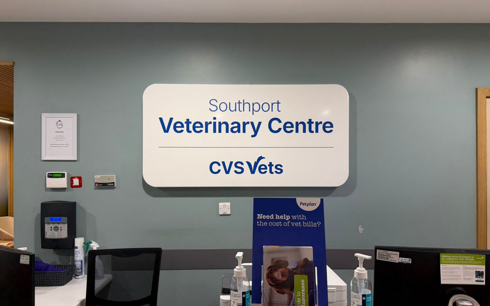 CVS Vets reception sign
