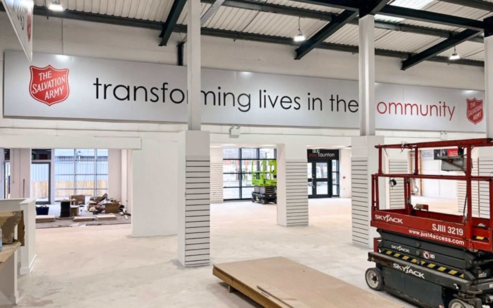 The Salvation Army Taunton interior printed graphics signage