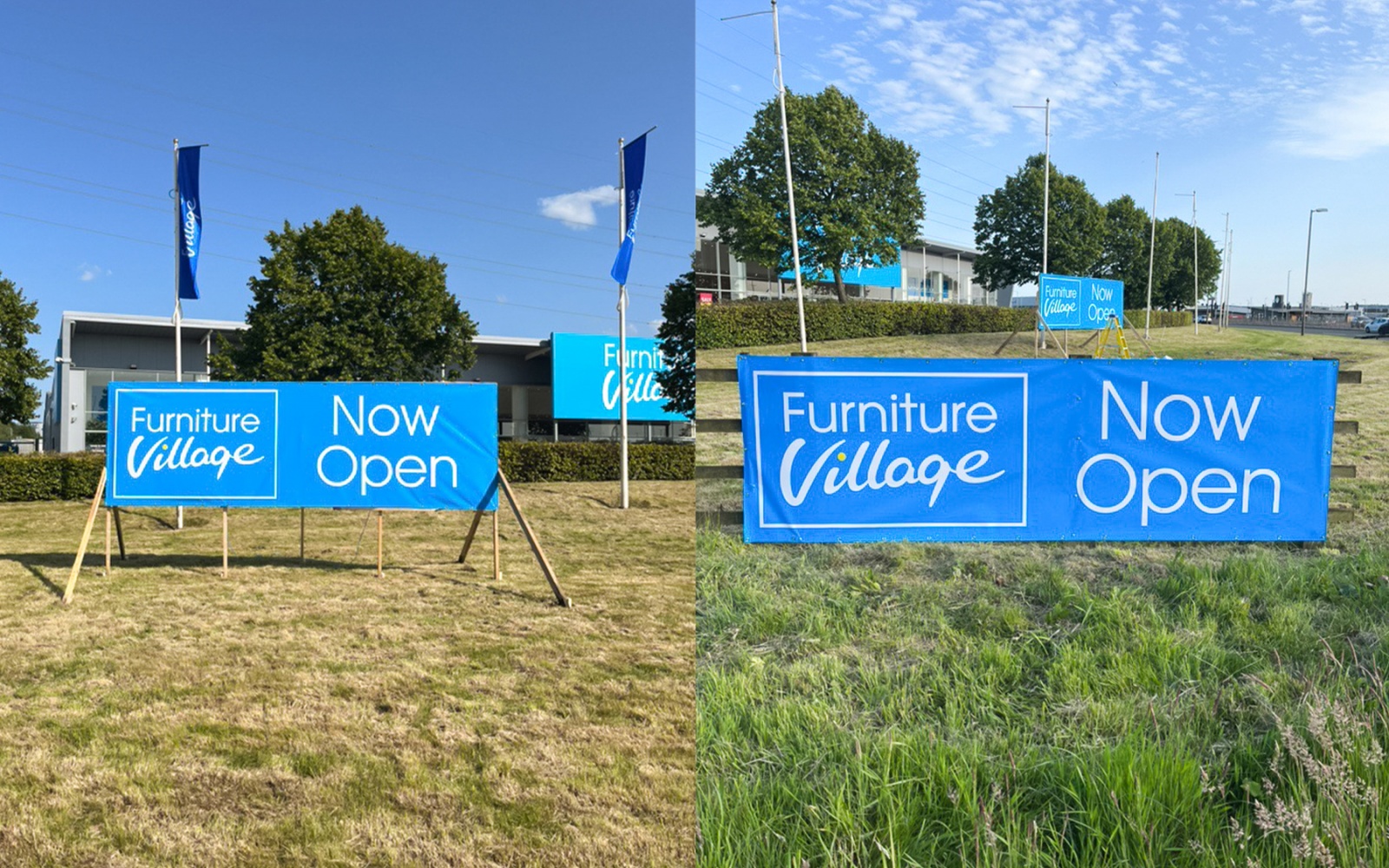 Temporary banners.