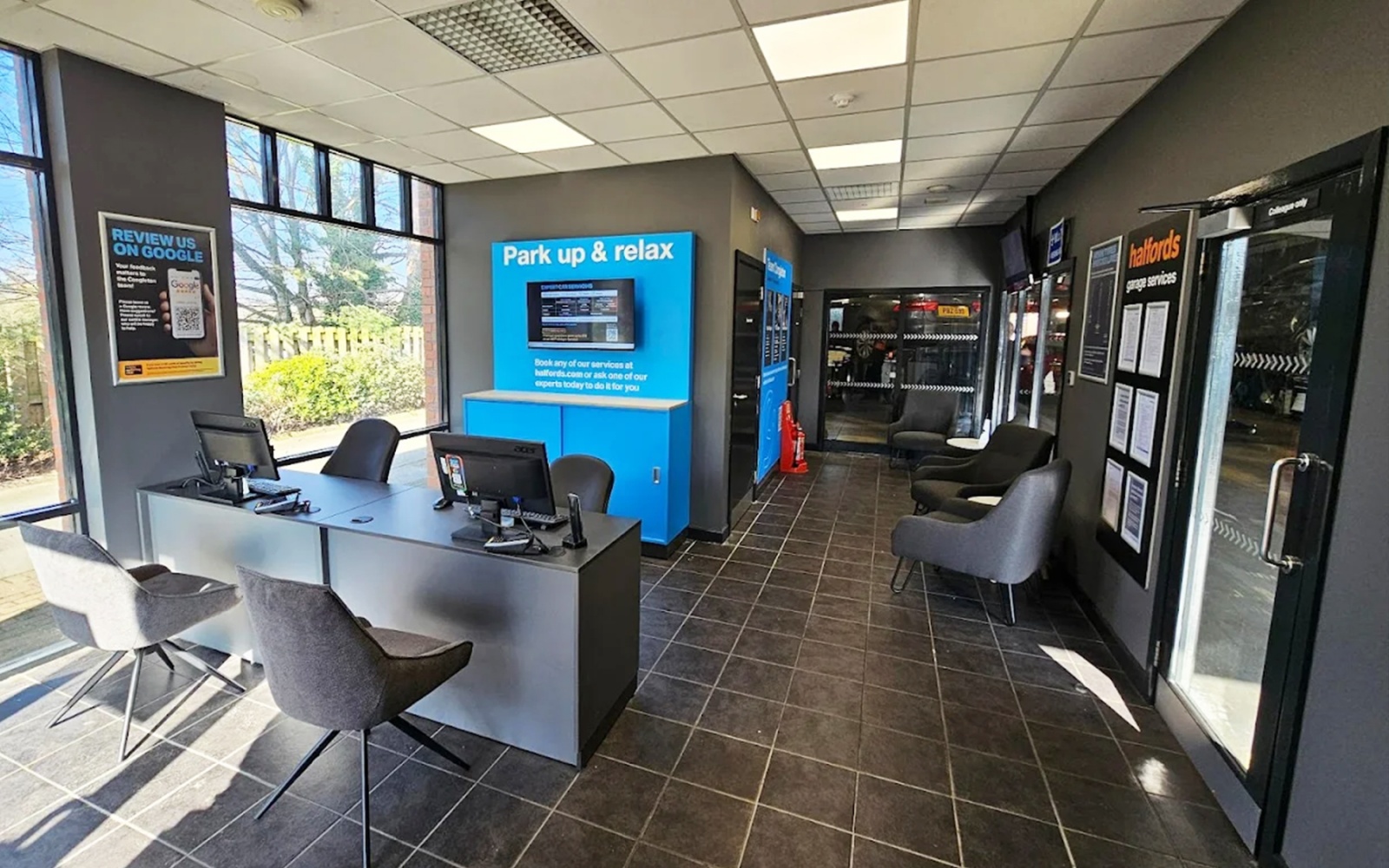 Halfords garage services interior