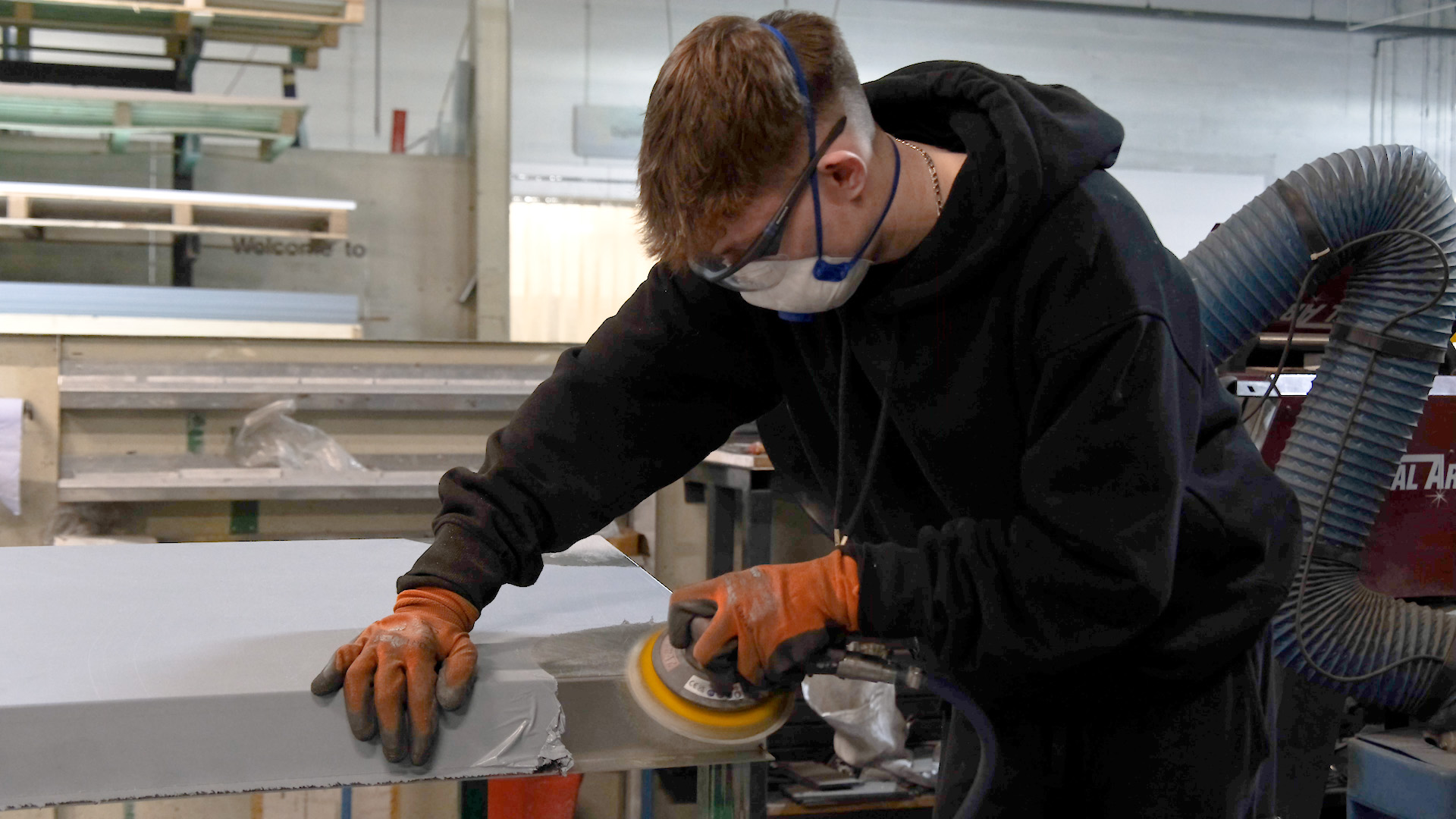 Felix working in fabrication